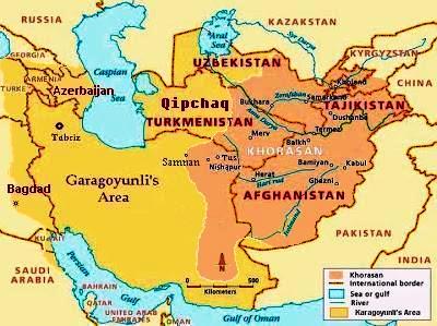 Map of Qaraqoyunli Turkmens